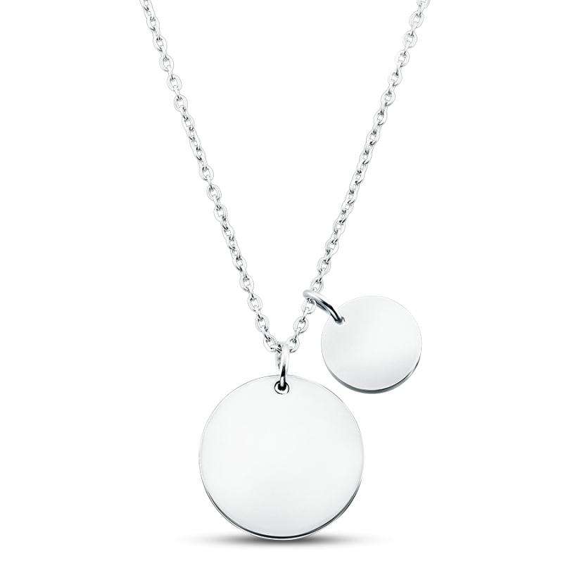 Personalised Dog Memorial 2-Charm Round Necklace – Engraved with Pet's Paw Print, Name & Dates