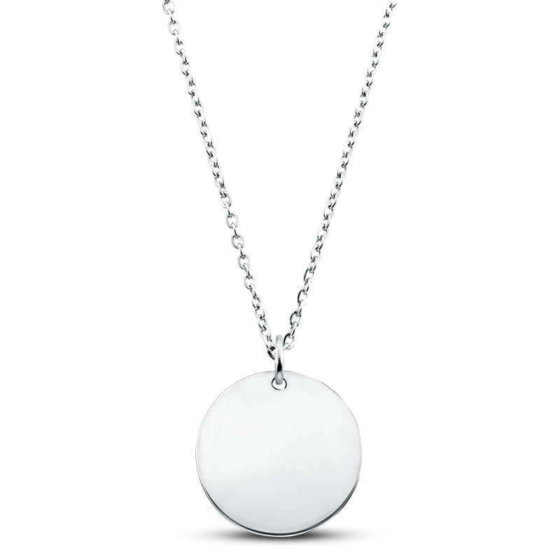 Personalised Dog Memorial Round Necklace – Engraved with Pet's Paw Print & Name